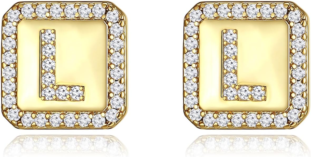 Gold Earrings for Women 24K Gold Filled Initial Earrings for Women S925 Earrings Gifts for Her