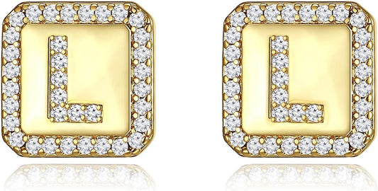 Gold Earrings for Women 24K Gold Filled Initial Earrings for Women S925 Earrings Gifts for Her