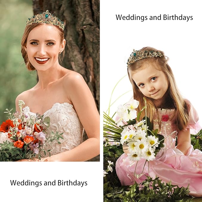 VELSCRUN Birthday Tiara & Crown Set - Princess Sash, Happy Birthday Girl Tiara, Party Decorations & Gifts
