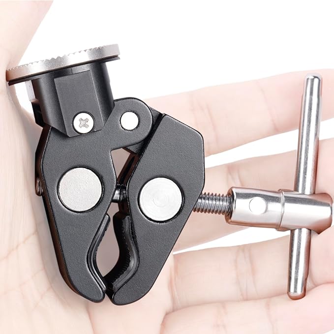 NICEYRIG Super Clamp to Rosette Mount Adapter, Maximum 50mm Adjustable Jaw Applicable for Desk Tripod Monopod Studio Light Stand - 593