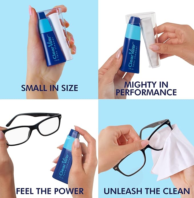 Portable Lens Cleaner Kit (6-Pack) – Travel Size with Premium Cleaning Solution, Refillable Spray + Microfiber Cloth – Safe for All Lenses, Compact, On-the-Go & Bulk Value