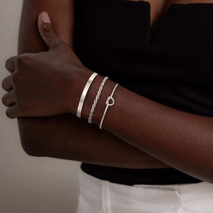 Gold Bangle Bracelets for Women, Non Tarnish Dainty 14K Gold Plated Cuff Bracelets Stackable for Women,Waterproof Bracelet Stack Gold Jewelry Gifts Trendy Adjustable Accessories