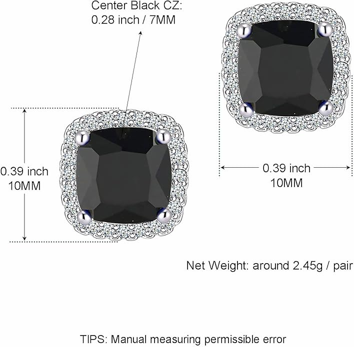YOMELA Cubic Zirconia Earrings Studs, Halo CZ Birthstone Simulated Diamond Stud Earrings for Women