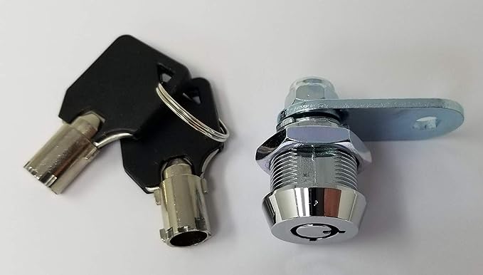 Admiral Locks Tubular Cam Lock, Keyed Alike Removable Key RV Compartment Storage Lock Cabinet Locks (Chrome Pack of 1, 5/8" 90°)