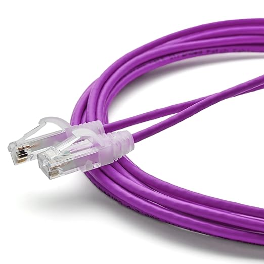 TRUECABLE Cat6 Component Rated Patch Cable, Unshielded (U/UTP), 14ft, Purple, 28AWG Solid Copper, Snagless 10G High-Speed Ethernet Cable, PoE++ 4PPoE 100W, UL Listed, RoHS-3, 1 Pack