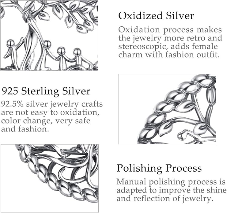 Vito 925 Sterling Silver Tree of Life Necklace for Women, Mother Tree Pendant for Mom Mother Necklace Mother's Day Jewelry Gift for Wife Grandma, 18/22 Inch Chain