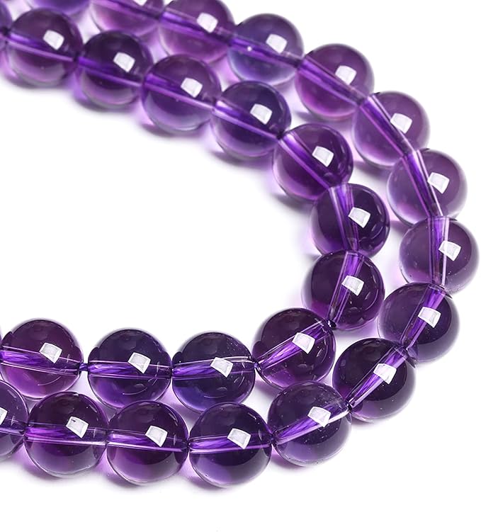 6MM 60PCS Natural Stone Clean Amethyst 3A Grade Crystal Loose Beads for Jewelry Making DIY Bracelet