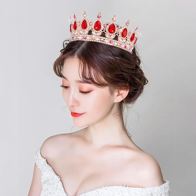 Queen Crown Rhinestone Wedding Crowns and Tiaras for Women Costume Party Hair Accessories Princess Birthday Crown Crystal BridalCrown