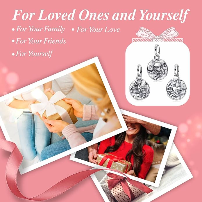 Cute Fashion Heart Charms,S925 Sterling Silver Charm,Bead for Bracelets and Necklaces,For Women Jewelry Present