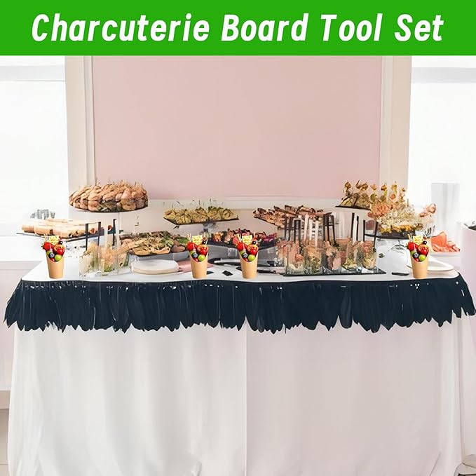 12Oz Charcuterie Cup Set, 100 Pcs Cups with 200 Pcs Coctail Picks, French Fry Holder and Bamboo Knot Skewers, Handheld Party Appetizer Kit, Disposable Kraft Paper Snack Box Container, Take Out Cones