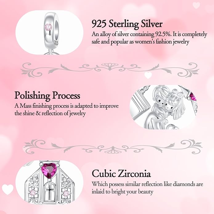 925 Sterling Silver Charms for Bracelets and Necklaces Charms for Women Fashion Jewelry for Women Friend and Mother