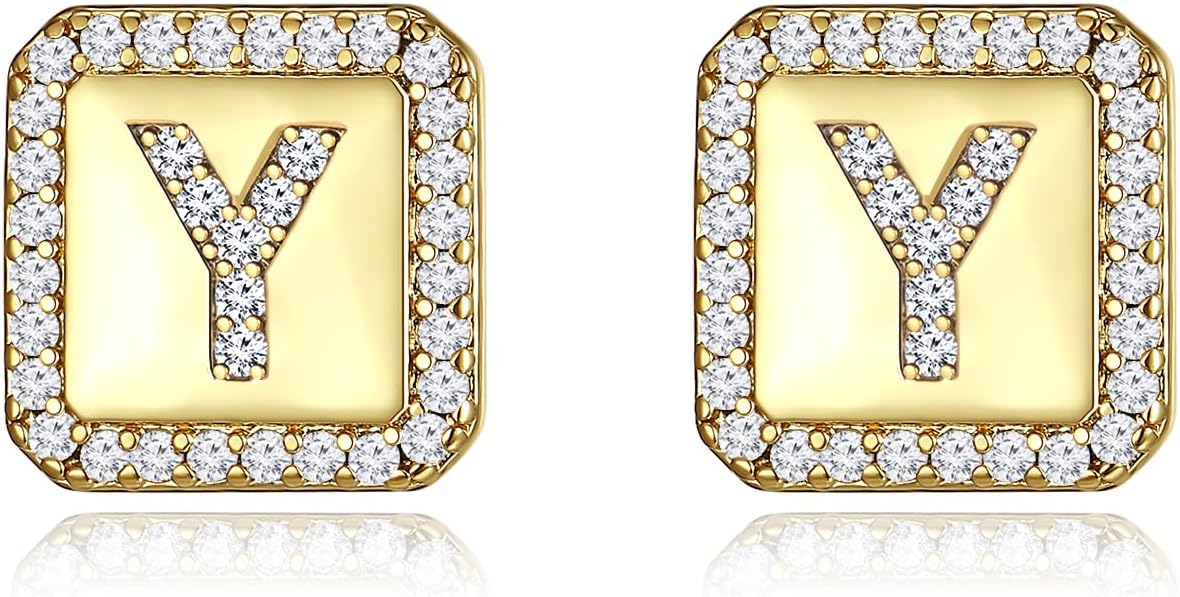 Gold Earrings for Women 24K Gold Filled Initial Earrings for Women S925 Earrings Gifts for Her