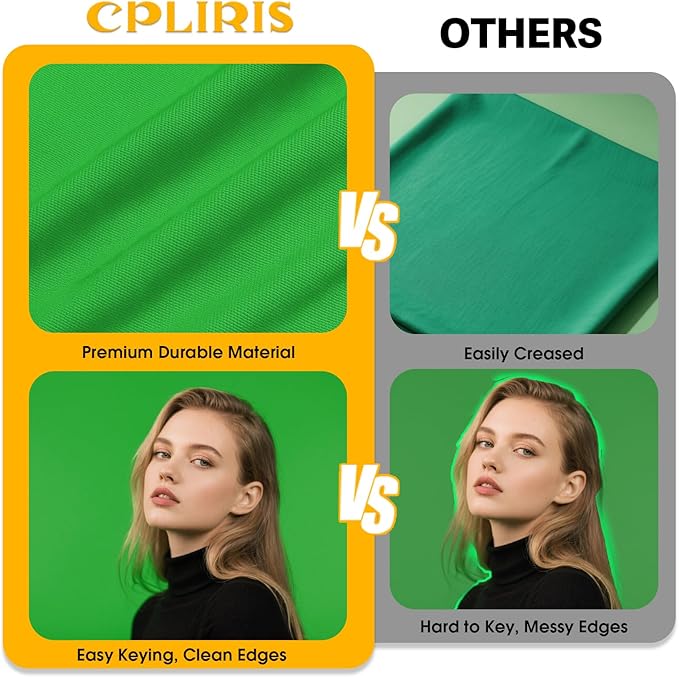 Green Screen Backdrop for Photography, Chromakey Greenscreen Background with Matt Surface for Live Streaming Video Conference Zoom Meeting Interviews or Video Prodction - 10x12ft