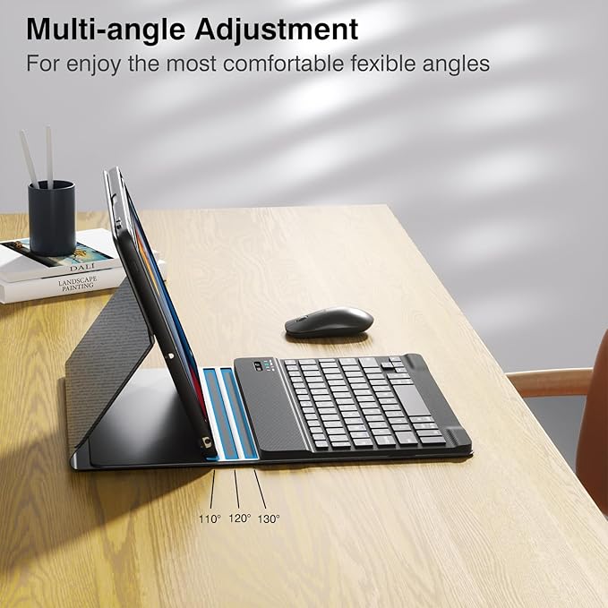 OYEEICE Keyboard Case for iPad 9th Generation - Wireless Detachable Keyboard Folio Cover with Pencil Holder for iPad 9th/8th/7th Gen 10.2 inch, iPad Pro 10.5" & iPad Air 3rd Gen - Black