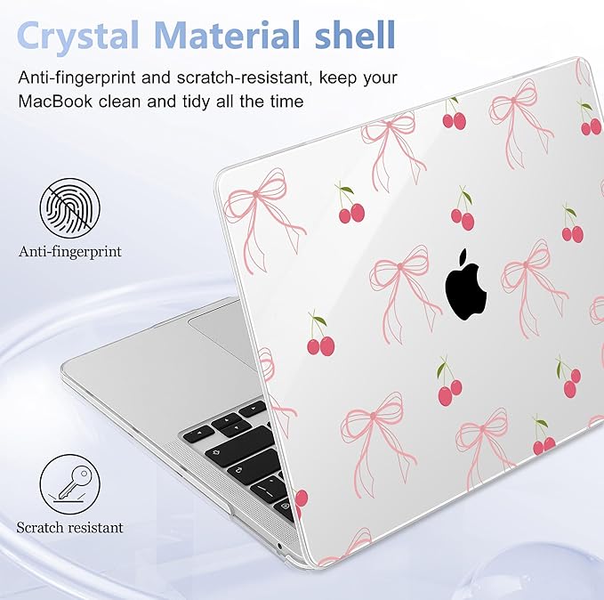 May Chen for MacBook Pro 13 inch Case 2022 2021 2020 Release A2338 M2 M1 A2289 A2251, Plastic Crystal Hard Shell Case Cover for MacBook Pro 13 inch Touch Bar Fits Touch ID, Bow