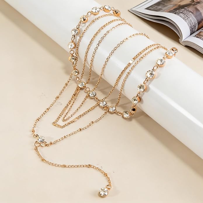 Necklace for Women, Dainty Long 14K Gold Y-Shaped Necklace Jewelry Trendy Beaded Layered Chain Drop Necklaces Jewelry Women Gifts