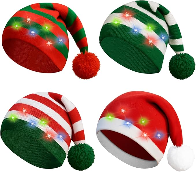 Christmas Light Up Beanie Funny Warm Winter Hats, for Adults Women Men Teens