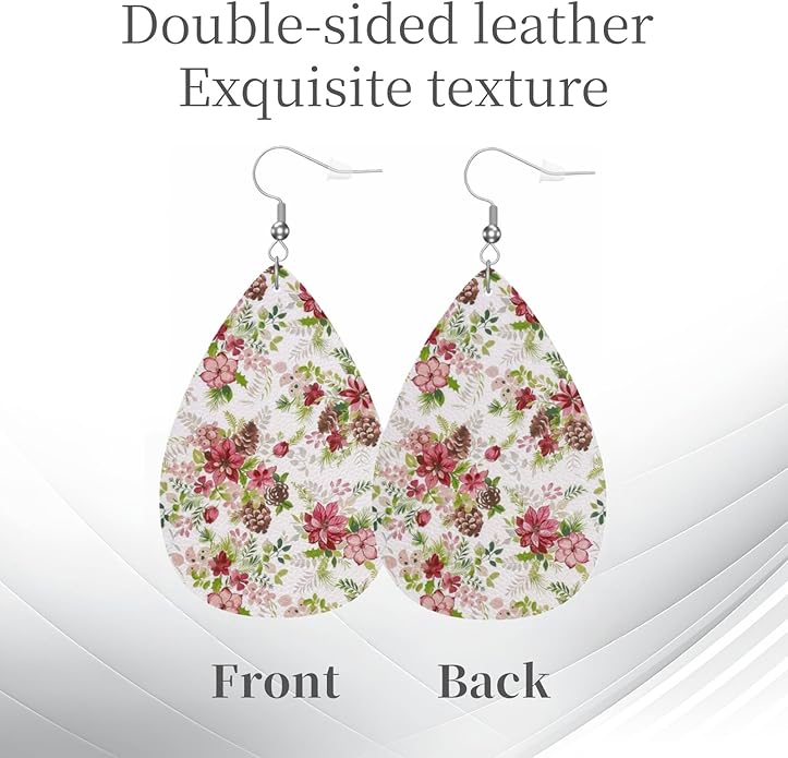 Teardrop Style Leather Earrings Outer Layer Silver Plating Hypoallergenic, Fashion Accessories Suitble Casual Outfits Parties Daily Wear for Sister Mom Wife Friends