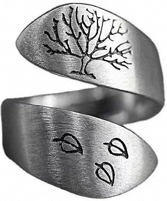 Women Tree of Life Lucky Flower Wide Band Ring Gold Pink Opal Green Enamel Resin Plated Dainty Tree Rhinestone Statement Thumb Index Full Finger Chunky Ring Party Crystal Vintage Jewelry