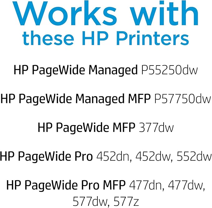 HP 972A PageWide Cyan Ink Cartridge for HP Printers | Works with Printer Series: PageWide Pro 452, 477, 552dw, 577 | L0R86AN