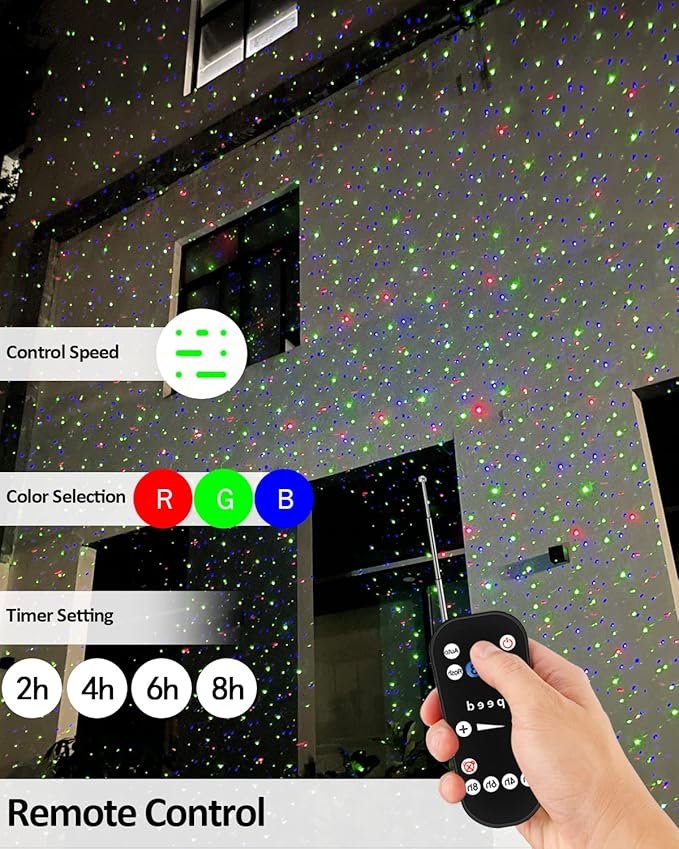 Christmas Laser Lights Star Projector Garden Firefly Lights 3 Color