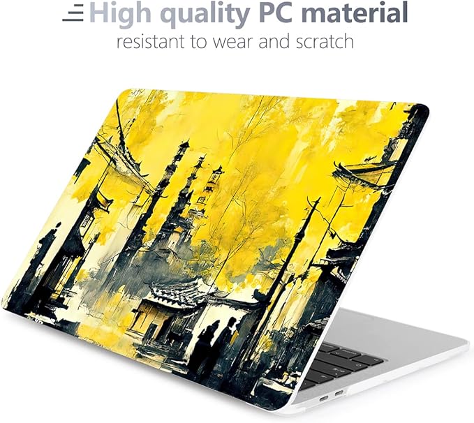 Batianda Design Case for M1 MacBook Air 13 Inch Model A2337 A2179 A1932 2021 2020 2019 Release,3D Painted Landscape Series Hard Shell with Keyboard Cover & Screen Protector, Autumn