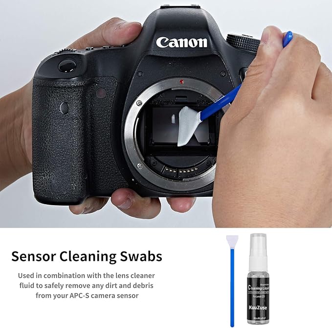 Professional DSLR Camera Cleaning Kit with APS-C Cleaning Swabs, Microfiber Cloths, Camera Cleaning Pen, for Camera Lens, Optical Lens and Digital SLR Cameras.