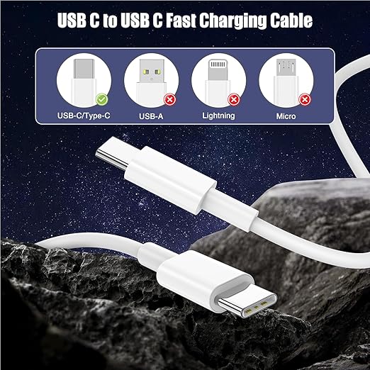 3-Pack 3.3FT 60W USB C to USB C Cable, Type C to Type C Cable,Fast Charging Cable for iPhone 16 15 Pro Plus Pro Max，for Galaxy S24 S23, for iPad Pro/Air, for MacBook Pro/Air and More