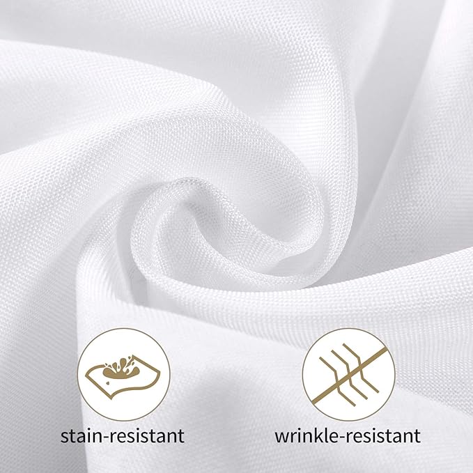 25pcs Polyester Cloth Napkins - 20 x 20 inch White Dinner Washable Napkins with Hemmed Edges for Restaurant/Wedding/Hotel(25,White)