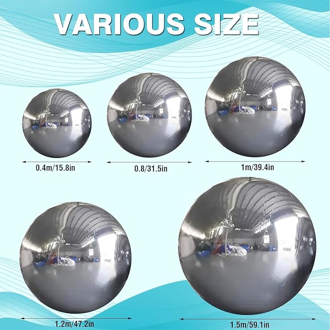 Inflatable Mirror Ball Set, 6-Piece Airtight Large Hanging & Standing Inflatable Disco Disco with 1200W Electric Pump for Party, Wedding, Pool, Events
