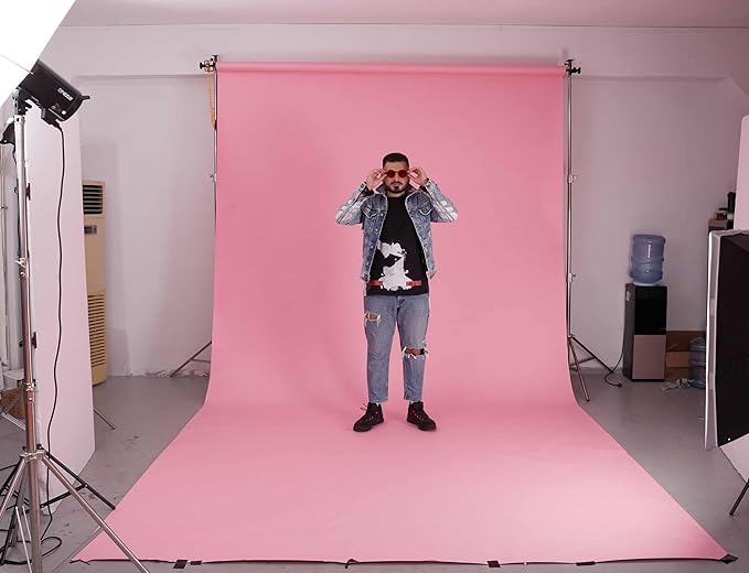 Huamei Seamless Photography Background Paper, Pink Photo Backdrop Paper Roll for Photoshoot, Video and Streaming #17 (6.8x16 Feet,Carnation Pink)