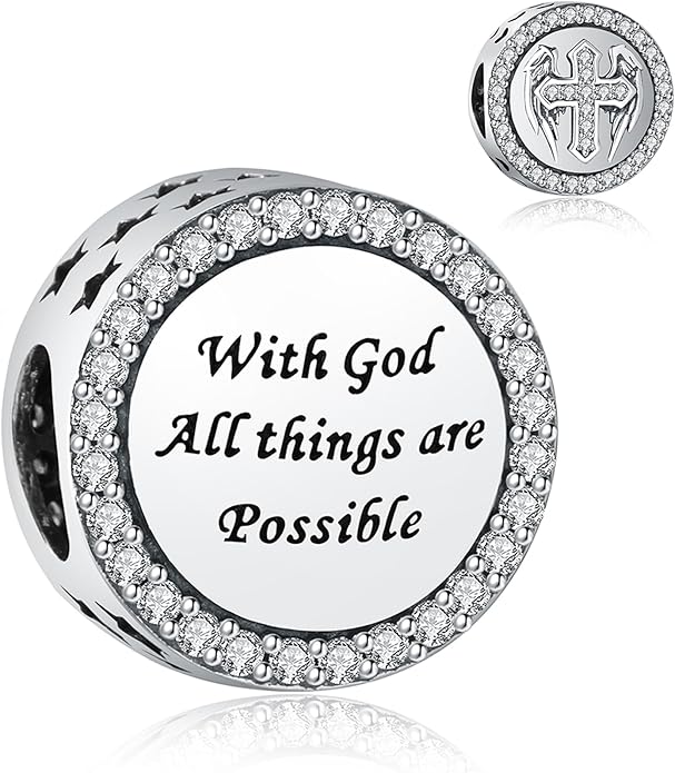 925 Sterling Silver Charms Fit Pandora Charms Bracelet God Has You In His Arms I Have You In My Heart Fit Wife Mother's Day Christmas Birthday Gift