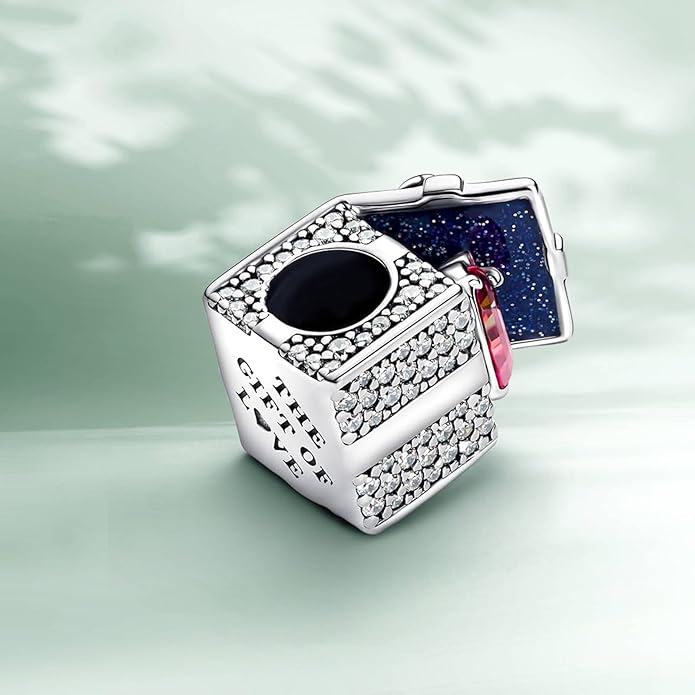 Cute Fashion Heart Charms,S925 Sterling Silver Charm,Bead for Bracelets and Necklaces,For Women Jewelry Present