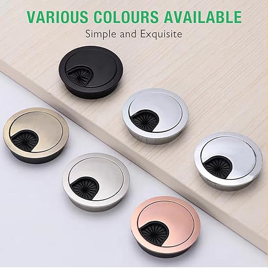 1 Pcs Desk Grommet 2-3/8" / 60 mm, Desk Cord Hole Cover, Cable Grommet Metal Zinc Alloy Materilal, Desk Hole Grommet for Home & Office Pc, Detachable Cable Cord Organizer-Bright Silver
