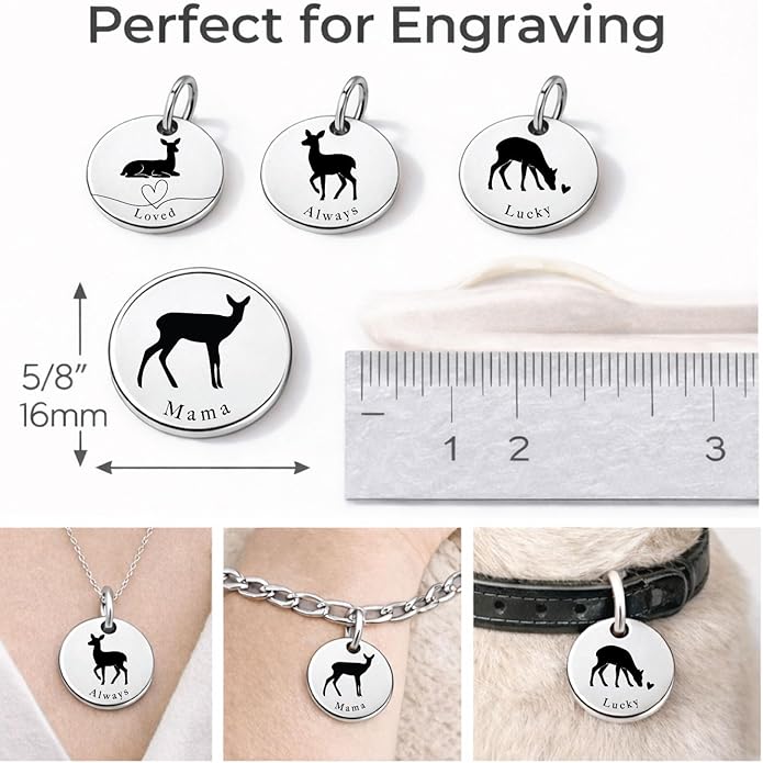 SM Design Mama Animal Charm Set – Set of 4 Stainless Steel Charms – Motherhood & Family Keepsake Jewelry Charmss