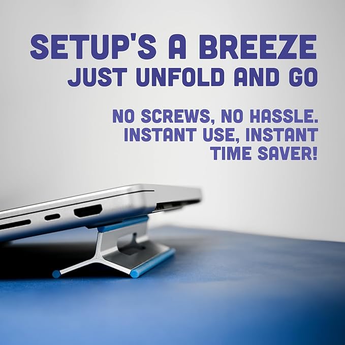 Steepy Low Profile Laptop Stand - 3 Height Adjustable Computer Stand - Lightweight Plastic Laptop Riser - Laptop Tilt & Angle Wedge