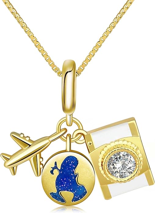 MISS RIGHT Dainty Gold Evil Eye Hamsa Hand Coin Lucky Charm Pendant Necklace for Women Trendy Vintage Paperclip Chain Sun Moon Clover Flower Chunky Charm Necklace Jewelry Gifts