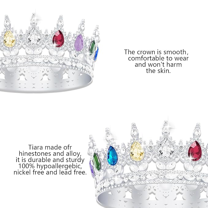 Queen Crown Rhinestone Wedding Crowns and Tiaras for Women Costume Party Hair Accessories Princess Birthday Crown Crystal Bridal