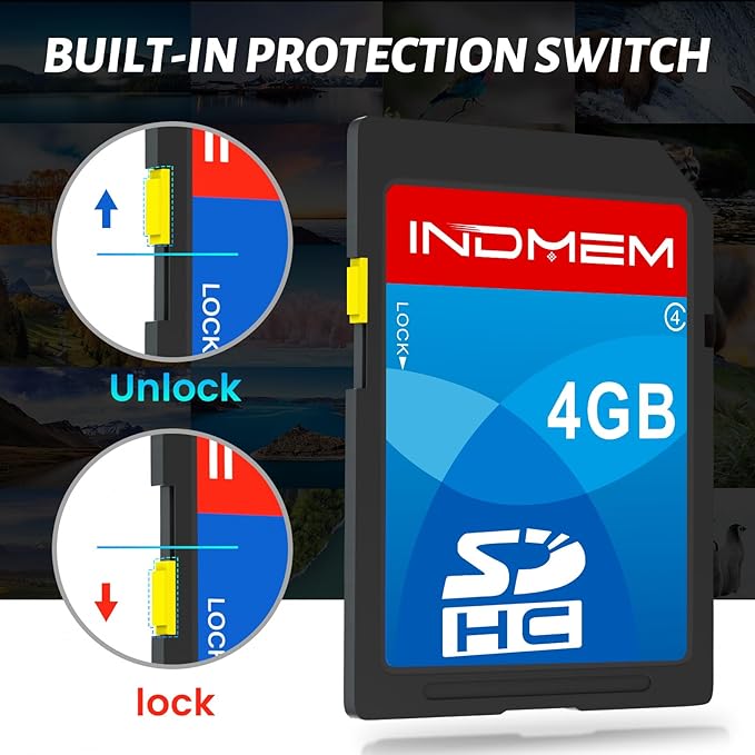 INDMEM SD Card 4GB, 8 Packs Class 4 4GB Flash Memory Card MLC Standard Secure Digital Cards Camera Card