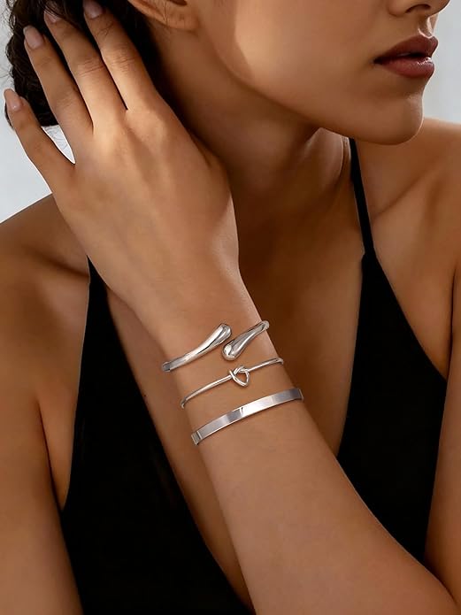 Gold Bangle Bracelets for Women, Non Tarnish Dainty 14K Gold Plated Cuff Bracelets Stackable for Women,Waterproof Bracelet Stack Gold Jewelry Gifts Trendy Adjustable Accessories