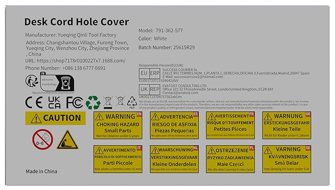 Desk Grommet 3-1/8 inch (80mm) 8 Pieces - White Desk Cable Grommet Desk Cable Hole Covers with Hole Saw for TV, Office, Wires Through Countertop and Home Table