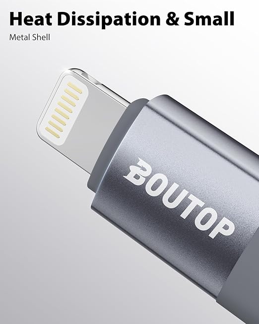 [MFi Certified] USB C to Lightning Adapter, Type C to Lightning Adapter Support 36W PD Fast Charging Compatible with iPhone iPad Gray