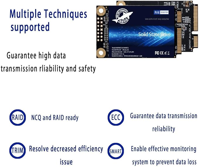 SSD MSATA 128GB Dogfish High Performance Internal Solid State Drive for Desktop Laptop 3 Unit Package Pack [128GB(3Packs),MSATA]