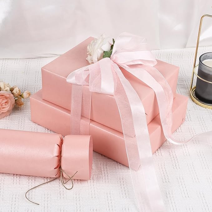 NESCCI Matte Wrapping Paper,Solid Color Pearly-Lustre Paper-5 Roll,17 Inches X 32.8 Feet Per roll.Gift Wrapping Paper,Perfect for Wedding,Valentine's Day,Birthday, Christmas,Baby Shower