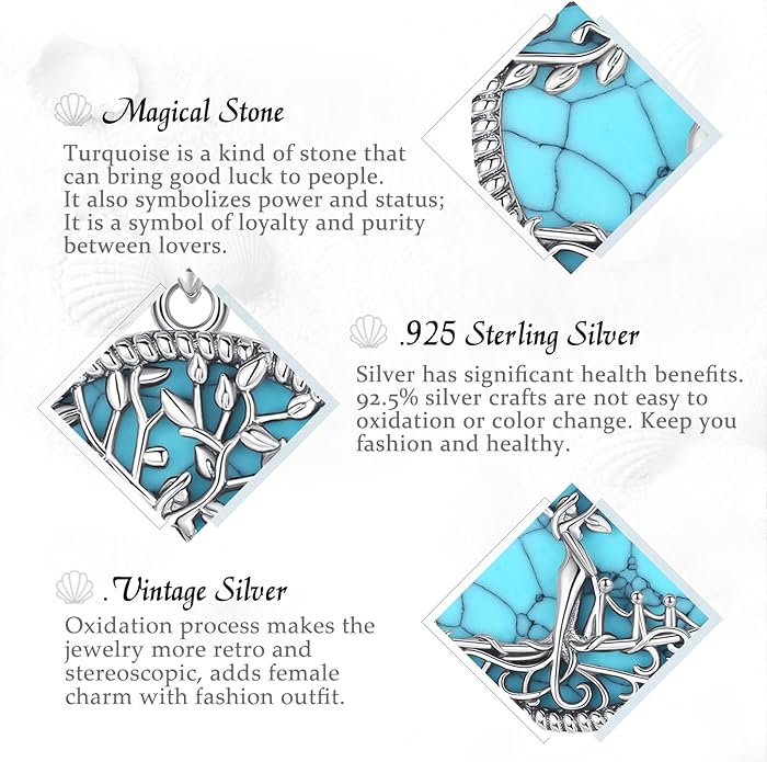 Vito 925 Sterling Silver Tree of Life Necklace for Women, Mother Tree Pendant for Mom Mother Necklace Mother's Day Jewelry Gift for Wife Grandma, 18/22 Inch Chain