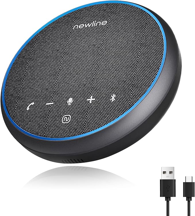 N newline Conference Speaker and Microphone, 360 Voice Pickup, AI Noise Reduction, Dual Connectivity, USB C Conference Room Speaker for Meetings, NewPie