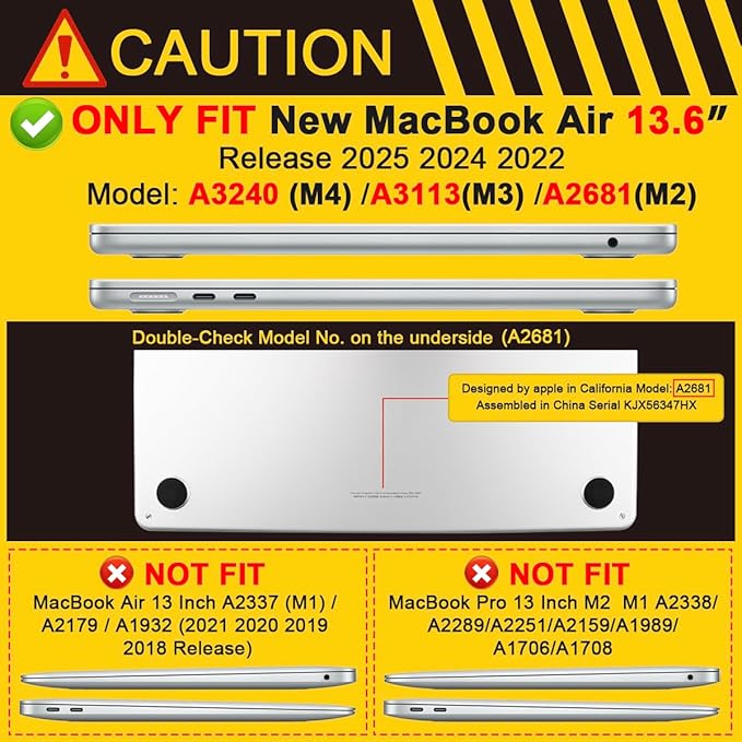 Batianda Case for New MacBook Air 13 inch 2025 M4 Chip 2024 2022 Release A3240 A3113 A2681 Model,Honeycomb Heavy Duty Protective Hard Shell with TPU Bumper Fold Kickstand & Keyboard Cover, Grey