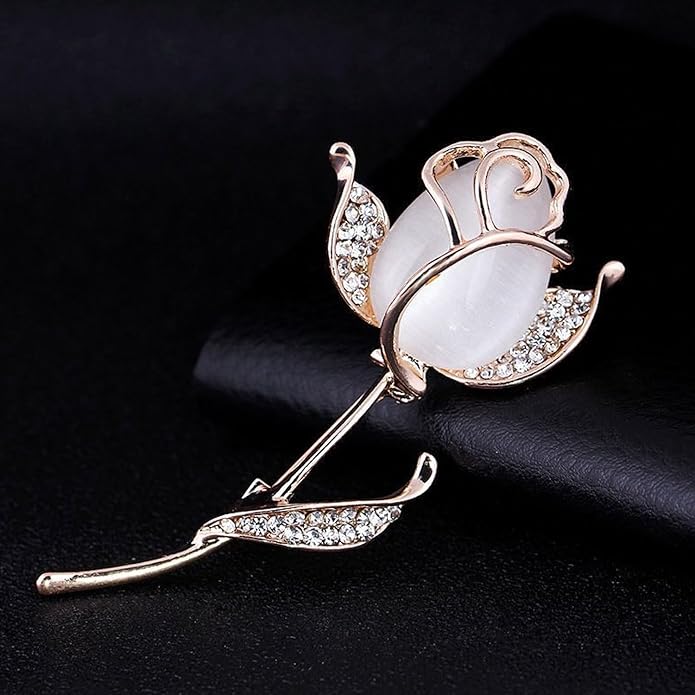 Crystal Pearl Flower Brooches Pins Fashion Beautiful Created Rhinestone Floral Brooch Good Idea for Party Dance Wedding Banquet for Elegant Women Girl