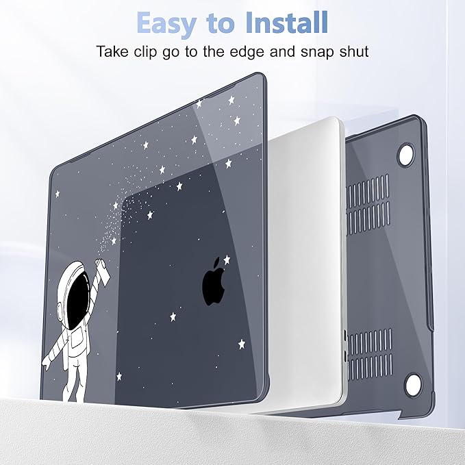May Chen Case for MacBook Pro 13 inch M2 2023,2022,2021,2020 A2338 M1 A2251 A2289, Plastic Hard Shell Case for MacBook Pro 13" with Touch Bar Fits Touch ID, Astronaut Space