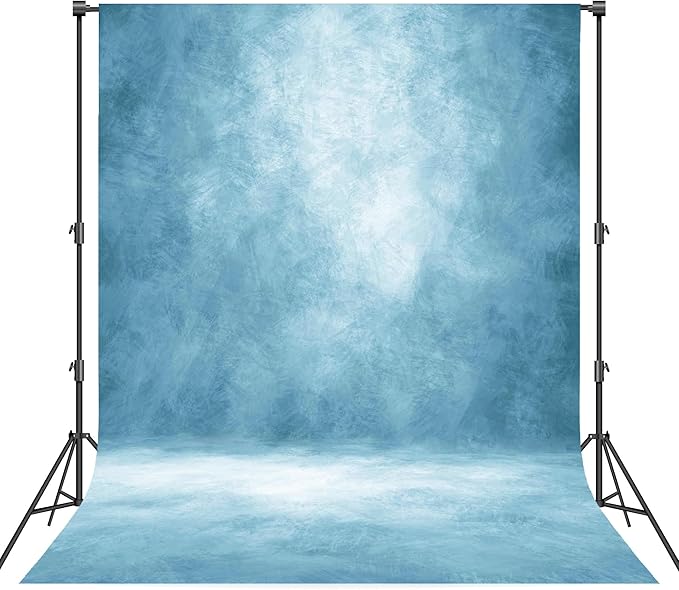 Abstract Professional Photography Backdrop for Portrait Photo Props Booth Background Photoshoot Studio with Polyester Fabric Roller Pocket on Top(8x12ft, Light Blue,No Stand)